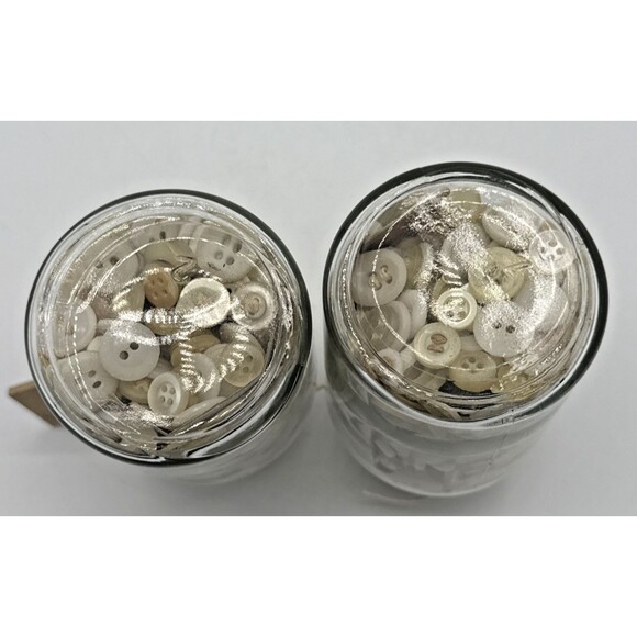 Vintage Buttons In Glass Bottles W/Cork s 5” Tall Various Buttons - Picture 9 of 11